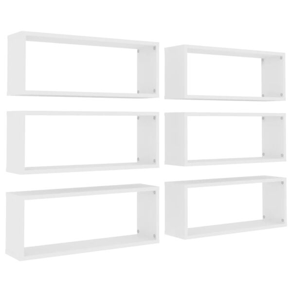vidaXL W&uuml;rfelregale 6 Stk. Wei&szlig; 60x15x23 cm Holzwerkstoff
