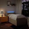 vidaXL Boxspringbett mit Matratze Creme 80x200 cm Stoff