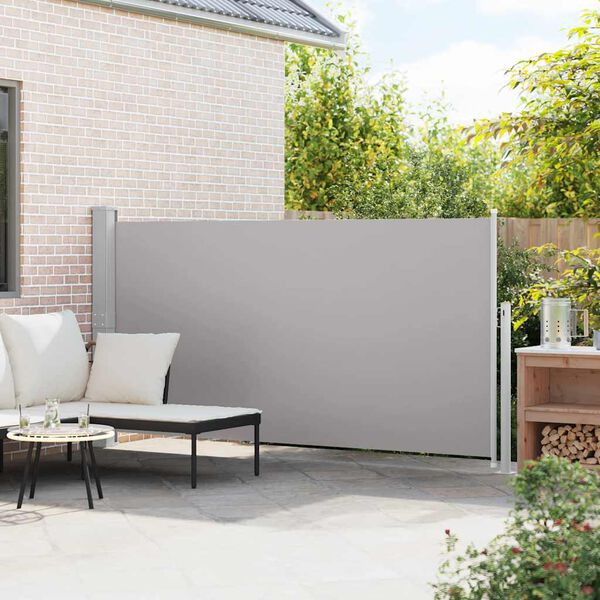 vidaXL Ausziehbare Seitenmarkise 160x300 cm Grau