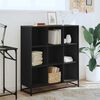 vidaXL B&uuml;cherregal Schwarz 97,5x33x107,5 cm Holzwerkstoff und Metall