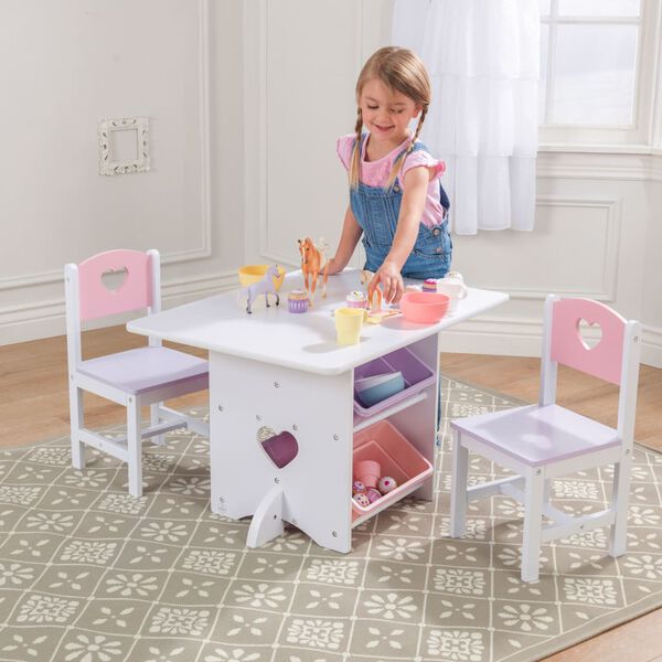 KidKraft Herz-Tisch mit 2 St&uuml;hlen Set