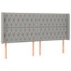vidaXL Boxspringbett mit Matratze & LED Hellgrau 200x200 cm Stoff