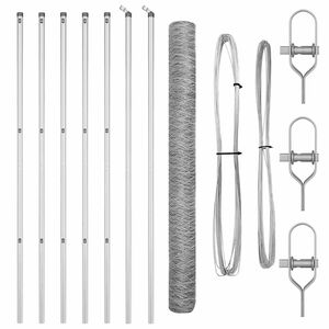 vidaXL Bodenmontierter Sechseckzaun 10 x 1,5 m Verzinkter Stahl Silber