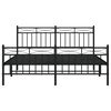 vidaXL Metallbett ohne Matratze mit Fu&szlig;teil Schwarz 160x200 cm