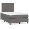 vidaXL Boxspringbett mit Matratze Grau 120x200 cm Kunstleder