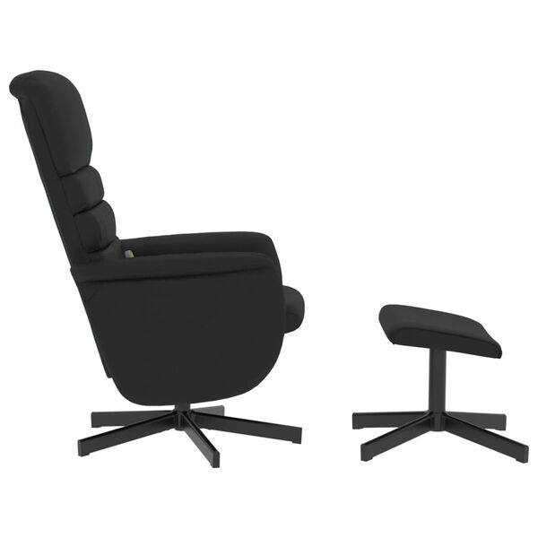 vidaXL Massagesessel mit Fu&szlig;hocker Schwarz Kunstleder