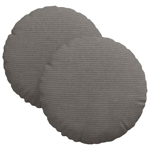 vidaXL Sitzkissen 2 pcs Hellgrau &Oslash; 30 x 13 cm Cordstoff