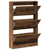 vidaXL Schuhschrank mit Regal Altholz 80 x 21 x 125,5 cm Holzwerkstoff