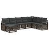 vidaXL Gartensofa-set 8 stk. Grau Poly-Rattan