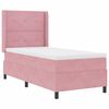 vidaXL Boxspringbett mit Matratze mit LED Rosa 100 x 200 cm Samt