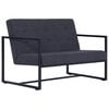 vidaXL 2-Sitzer-Sofa mit Armlehnen Dunkelgrau Stahl und Stoff