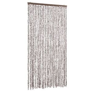 vidaXL Fliegenvorhang Taupe und Wei&szlig; 100x200 cm Chenille