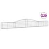 vidaXL Gabionen mit Hochbogen 20 Stk. 400x30x40/60 cm Verzinktes Eisen
