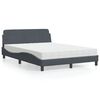 vidaXL Bett mit Matratze "Dover" Dunkelgrau 120x200 cm Samt