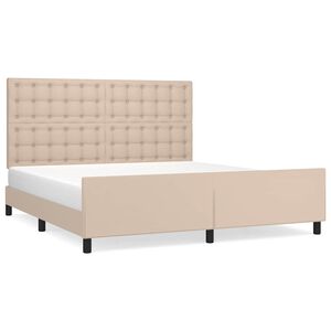 vidaXL Bettgestell mit Kopfteil Cappuccino-Braun 180x200 cm Kunstleder