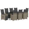 vidaXL Garten Essgruppe mit Kissen 9 pcs Beige Poly Rattan
