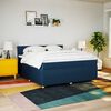 vidaXL Boxspringbett mit Matratze Blau 180x200 cm Stoff