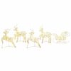 vidaXL LED Rentiere 5 stk. 40 LEDs Gold 44 x 18 x 65,5 cm PET
