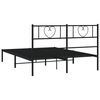 vidaXL Bettgestell mit Kopfteil Metall Schwarz 120x200 cm