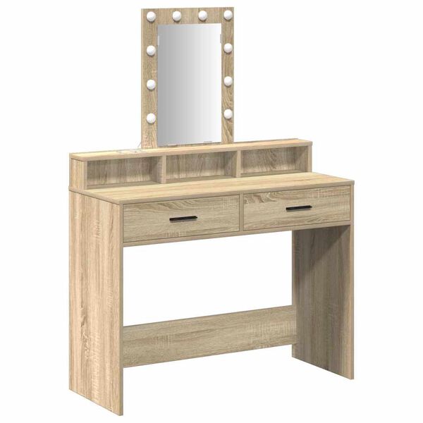 vidaXL Schminktisch mit Speicher Braun 100 x 41 x 140 cm Holzwerkstoff