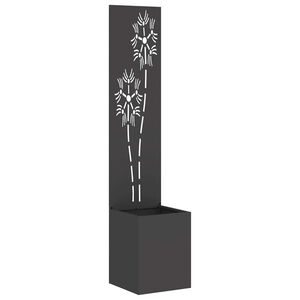 vidaXL Garten Sichtschutz-Leinwand Floral Schwarz 32 x 32 x 150 cm