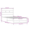 vidaXL Metallbett ohne Matratze Sonoma-Eiche 90x190 cm