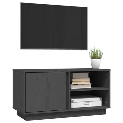 vidaXL TV-Schrank Grau 80x35x40,5 cm Massivholz Kiefer