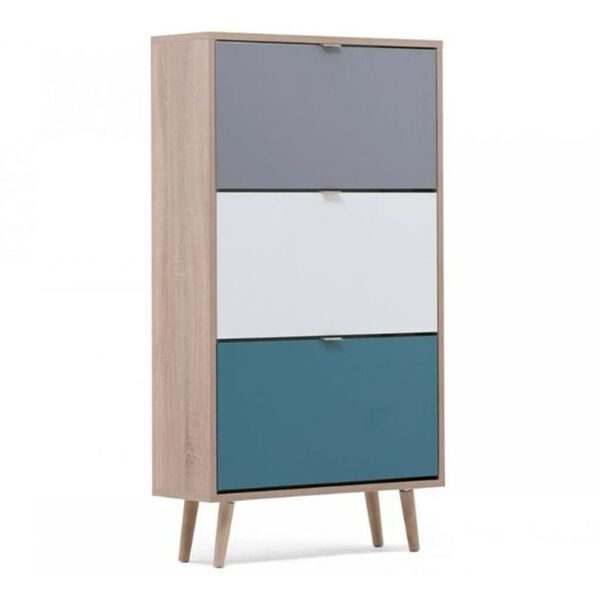 Finori Schuhschrank C-uba 42 Sonoma-Eiche und Dreifarbig