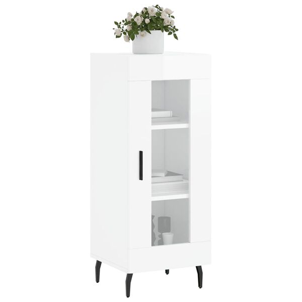vidaXL Sideboard Hochglanz-Wei&szlig; 34,5x34x90 cm Holzwerkstoff