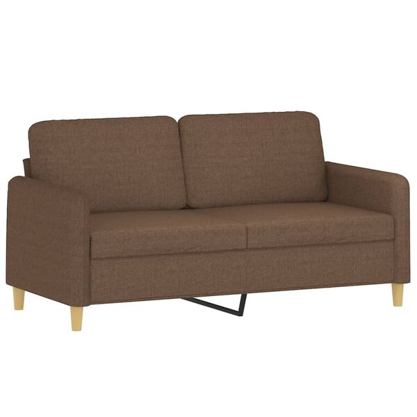 vidaXL 3-tlg. Sofagarnitur mit Kissen Braun Stoff
