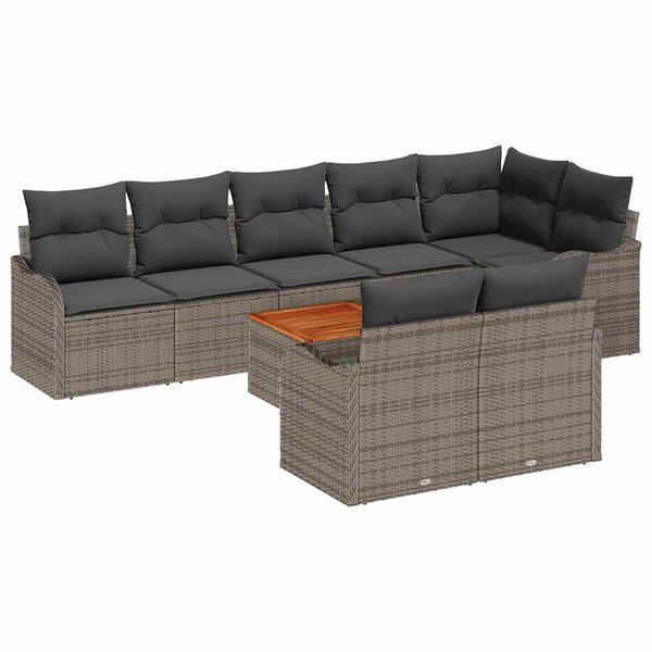 vidaXL Garten-Sofa-Set 9 pcs Grau