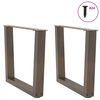 vidaXL Couchtischbeine V-Form 2 St&uuml;ck Naturstahl 50x(42-43,3) cm Stahl