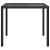 vidaXL Gartentisch 90x90x75 cm Geh&auml;rtetes Glas Poly Rattan Schwarz