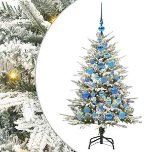 vidaXL K&uuml;nstlicher vorbeleuchteter Weihnachtsbaum mit Kugelset Gr&uuml;n