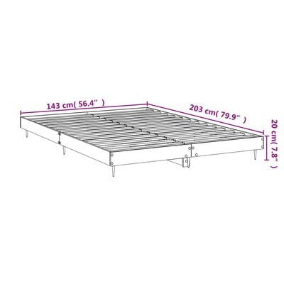 vidaXL Bettgestell Grau Sonoma 140x200 cm Holzwerkstoff