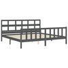 vidaXL Massivholzbett mit Kopfteil Grau 200x200 cm