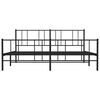 vidaXL Bettgestell mit Kopf- und Fu&szlig;teil Metall Schwarz 193x203 cm