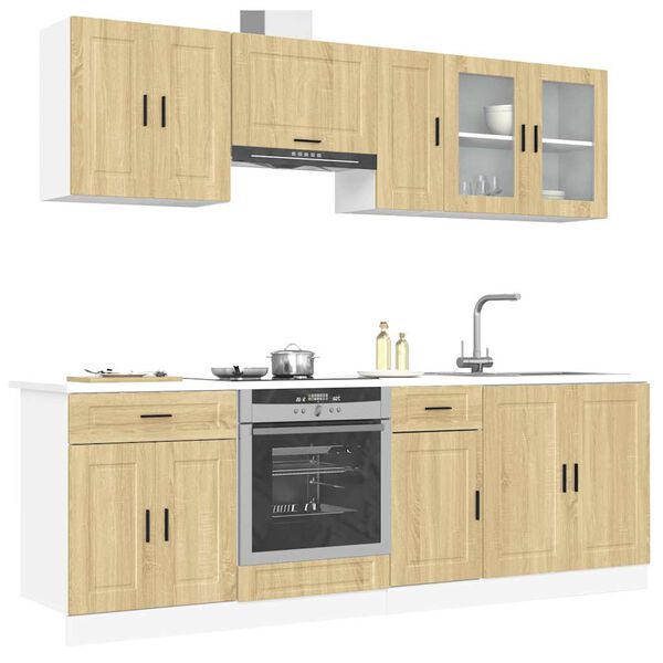 vidaXL 8-tlg. K&uuml;chenschrank-Set Porto Sonoma-Eiche Holzwerkstoff