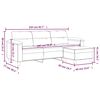 vidaXL 3-Sitzer-Sofa mit Hocker Schwarz 180 cm Kunstleder