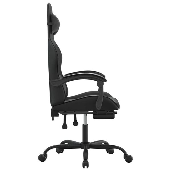 vidaXL Gaming-Stuhl mit Fu&szlig;st&uuml;tze Schwarz Kunstleder