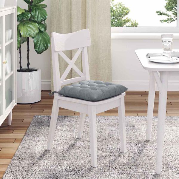 vidaXL Sitzkissen 4 pcs Hellgrau 40 x 40 x 6 cm Stoff