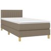 vidaXL Boxspringbett mit Matratze & LED Taupe 100x200 cm Stoff
