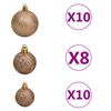 vidaXL Künstlicher Weihnachtsbaum Beleuchtung & Kugeln Blau 210 cm