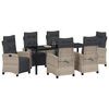 vidaXL Garten Essgruppe mit Kissen 7 pcs Hellgrau Poly-Rattan