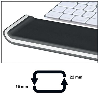 Leitz Handgelenkauflage für Tastatur Ergo WOW Verstellbar Schwarz