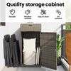 vidaXL Gartenschrank Grau 55x55x111 cm Poly Rattan