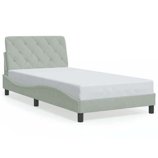 vidaXL Bettgestell ohne Matratze Hellgrau 100x200 cm Samt