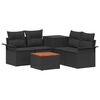 vidaXL Sofa Set 6 stk. 4-Sitzanzahl Schwarz Polyrattan und Stahl