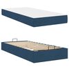 vidaXL Bettgestell mit Matratze mit Matratze 2 pcs Blau Stoff