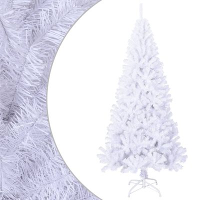 vidaXL Künstlicher Weihnachtsbaum mit Dicken Zweigen Weiß 210 cm PVC
